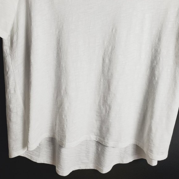 Ann Taylor LOFT Flowy High Low White Tee 100% Cotton Sz S - Picture 3 of 10